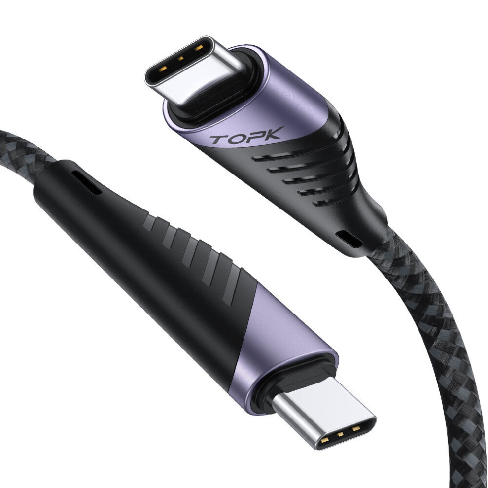 Topk Ap74 65W Pd Type C To Type C Cable Fast Charging Data Transmission Data Cable For Samsung Galaxy S21 Note S20 Ultra Huawei Mate40 P50 Oneplus 9 Black 6914217571564