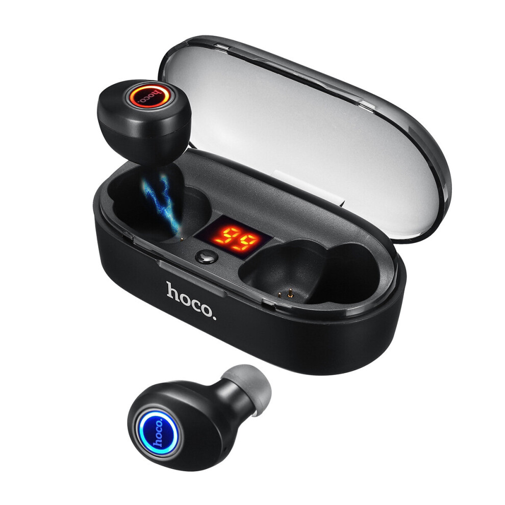 [Bluetooth 5.0] Hoco Tws Hifi Wireless Earbuds Led Display Bass Stereo Cvc6.0 Noise Cancelling Sport Bilateral Calls Earphone Headphones Black 326093268586