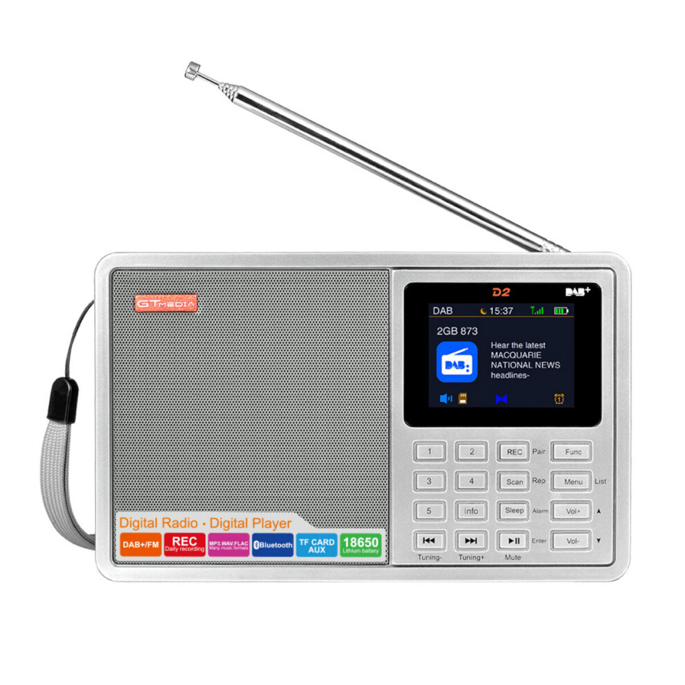 Gtmedia D2 Dab+ 174.92 239.20Mhz Dab Fm Full Band Digital Radio Mp3 Music Player Clock Alarm 791335160377