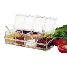 Crystal Seasoning Acrylic Spice Container Dispenser Jar Cruet Kitchen Salt Box