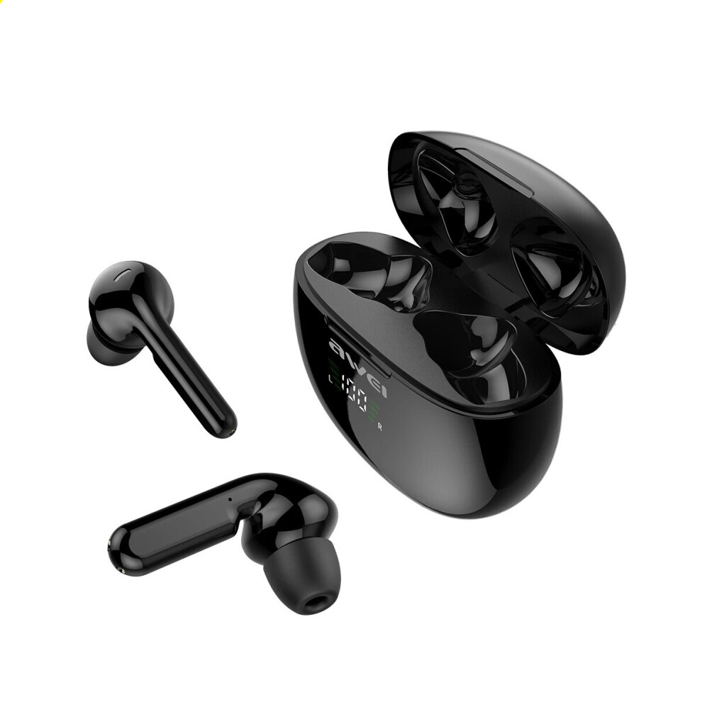 Awei T15p Tws Bluetooth 5.0 Earphone Wireless Hifi Stereo Digital Display Touch Control Cvc Denoise Ipx5 Waterproof Sports Earbuds With Mic 6900078524788