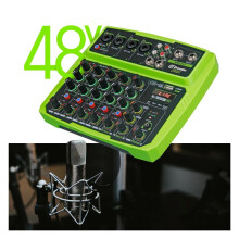 Drembo 4 6 Protable Digital Audio Mixer Console with Sound Card bluetooth USB 48V Phantom Power for DJ PC Recording