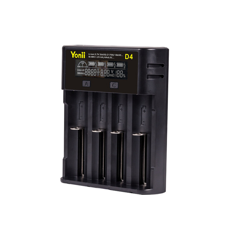 D4 Smart Battery Charger 4 Slot Intelligent Charging For Ni Mh A Aa Aaa Li Ion 18650 26650 20700 21700 Sc C F6 Battery 300028111994