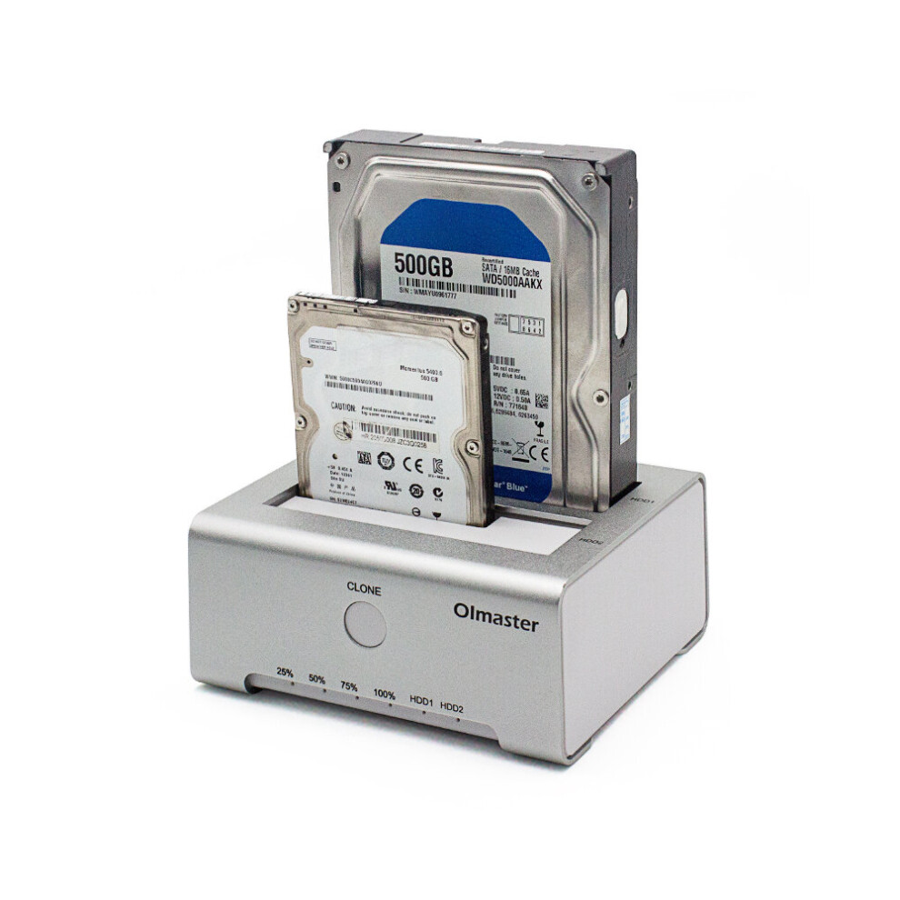 Oimaster Dual Bay Hdd Docking Station 2.5 3.5Inch Sata Hard Disk Aluminium Alloy Shell Auto Sleeping Hard Drive Enclosure 791761799707