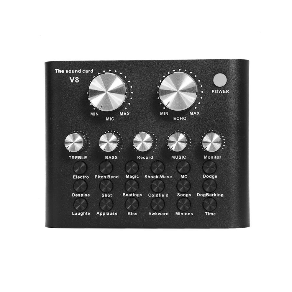 Bakeey V8 Pro Sound Card Audio External Usb Headset Microphone Live Broadcast Sound Card For Mobile Computer Audio Interface 193571162014