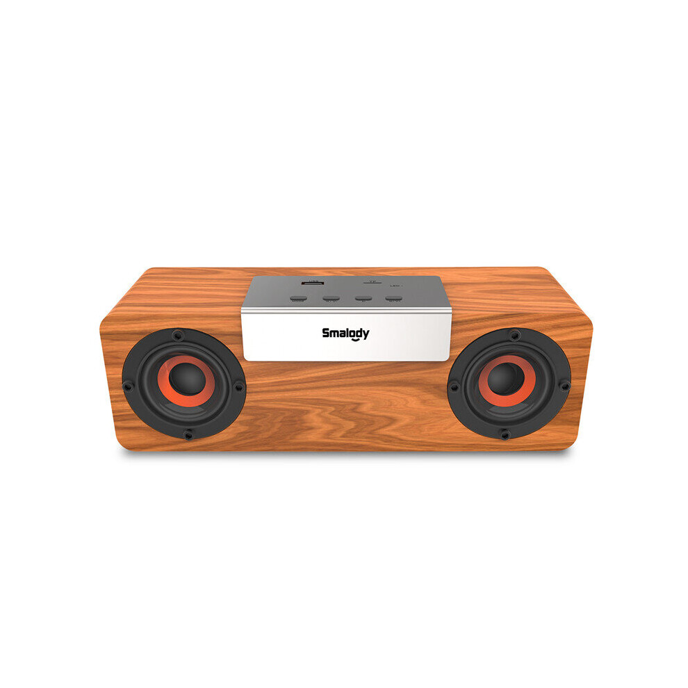 Smalody Bluetooth 5.0 Speaker Portable Wooden Wireless Tws Speaker Stereo Subwoofer Tf Card Fm Headset 3518363266560