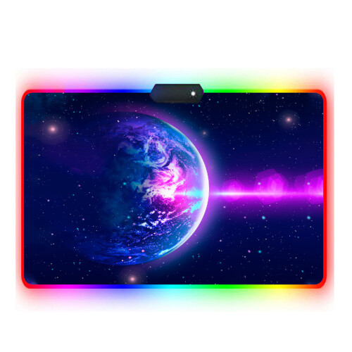 Extra Large RGB USB LED Gaming Mouse Pad with 14 Lighting Modes, Non-Slip Natural Rubber Base, Memory Function, Desk/Keyboard Mat 1