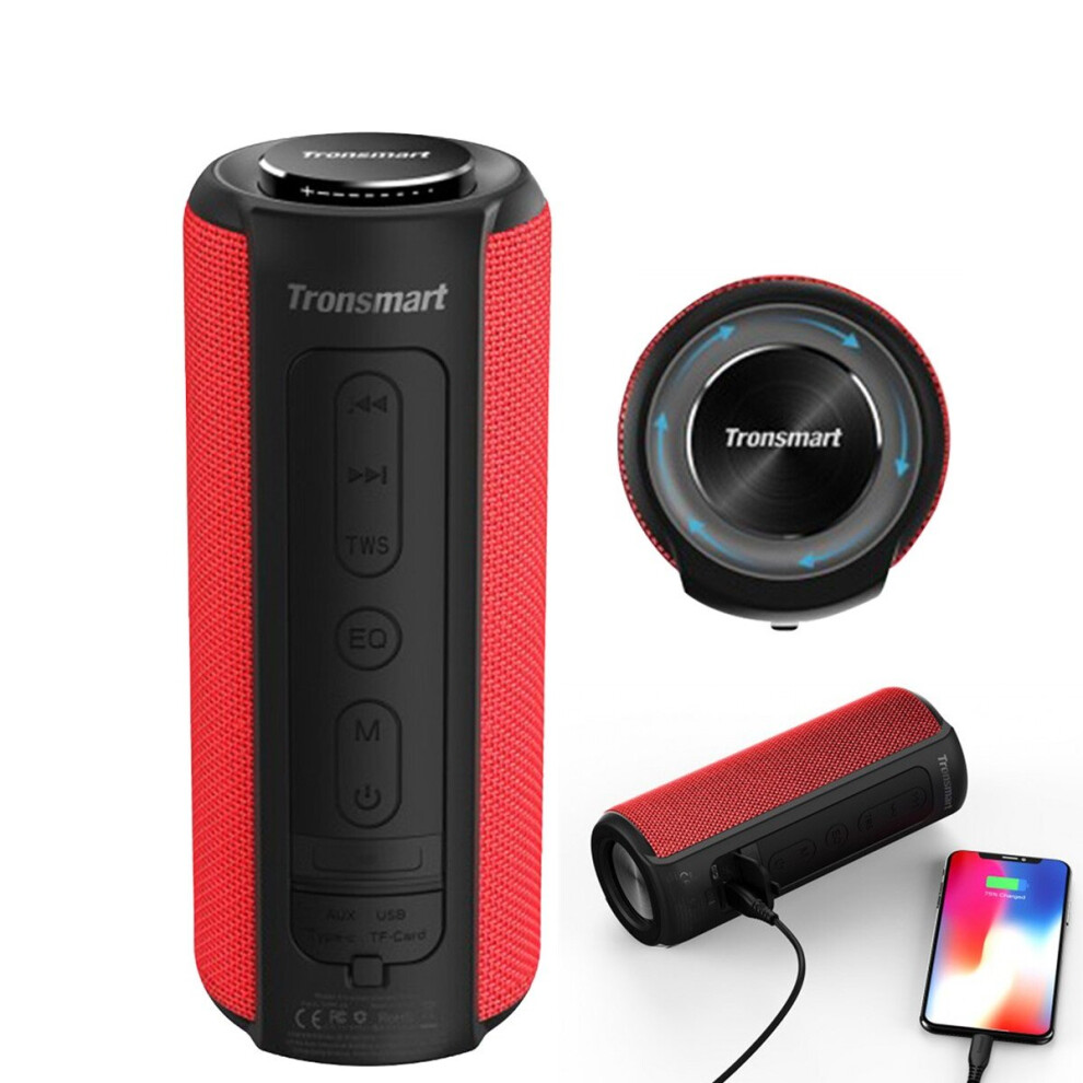 Tronsmart Element T6 Plus Portable 40W bluetooth 5.0 Speaker Tri Bass IPX6 Waterproof TWS Stereo SoundPulse Loudspeaker