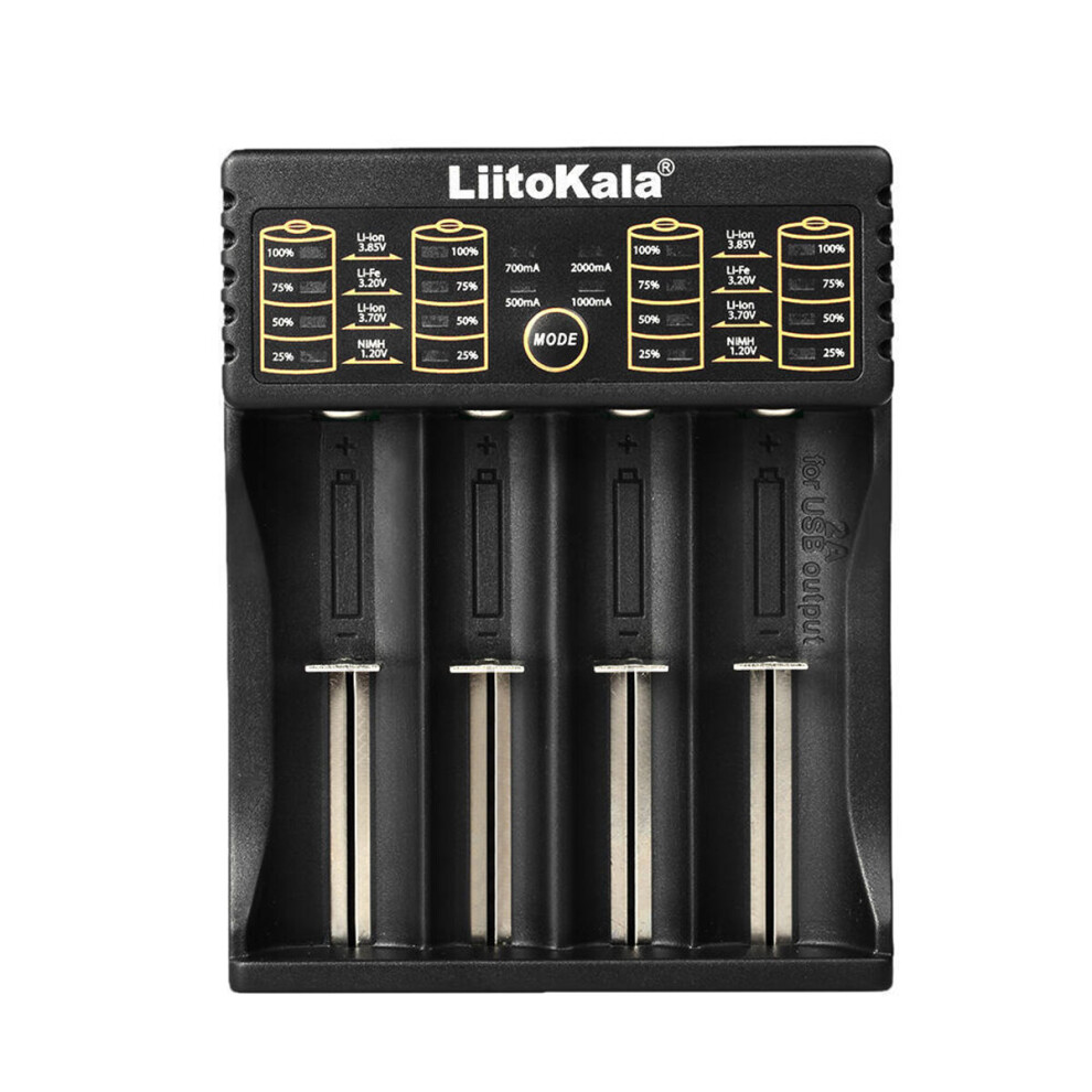 LiitoKala 4 Port Smart Battery Charger Li Batteries Charging for lii 402 18650 26650 16340 14500 A AA AAA 21700 RCR123 SC