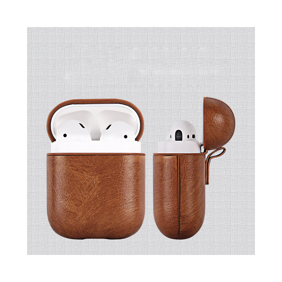 Pu Leather Shockproof Earphone Protective Case For Apple Airpods 2016 & 2018 Black/Red/Brown 619156187314