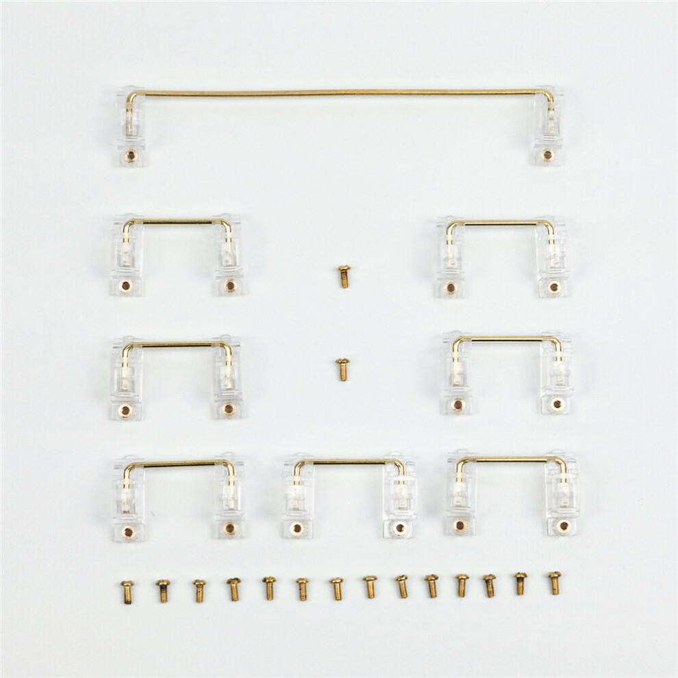 8Pcs 6.25U 2U Pcb Mount Stabilizers Mechanical Satellite Switches For Diy Customization Mechanical Gaming Keyboard Golden 6900078055114