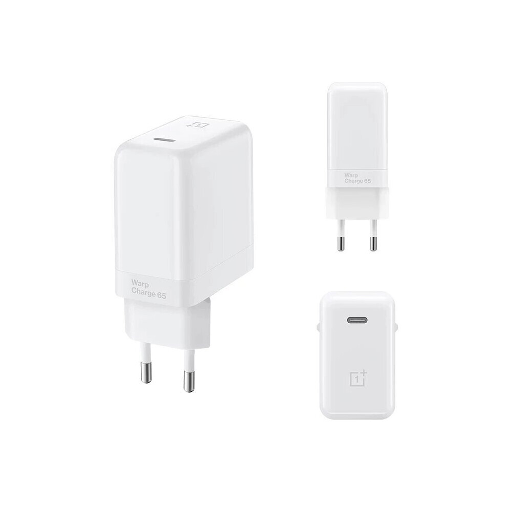65W Warp Charge Usb C Charger Dash Warp Fast Charging Wall Charger Adapter Eu Plug With 65W 6.5A Max Usb C To Usb C Cable For Oneplus 8T Oneplus 9 P White 6900088890507