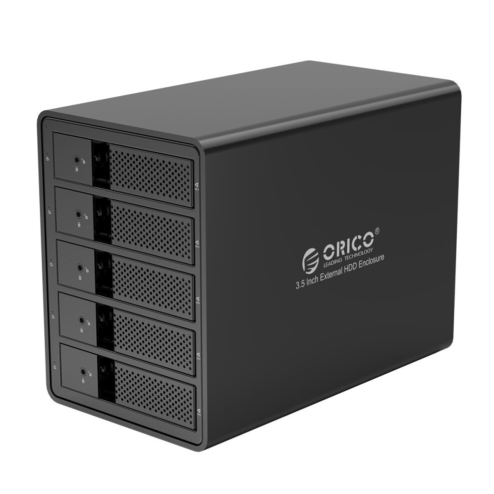 Orico 9558U3 3.5 Inch External Hard Drive Enclosure Aluminum Alloy Sata To Usb3.0 5Gbps Multi Bay Data Shelter Hdd Ssd Dock Black 6906140239352