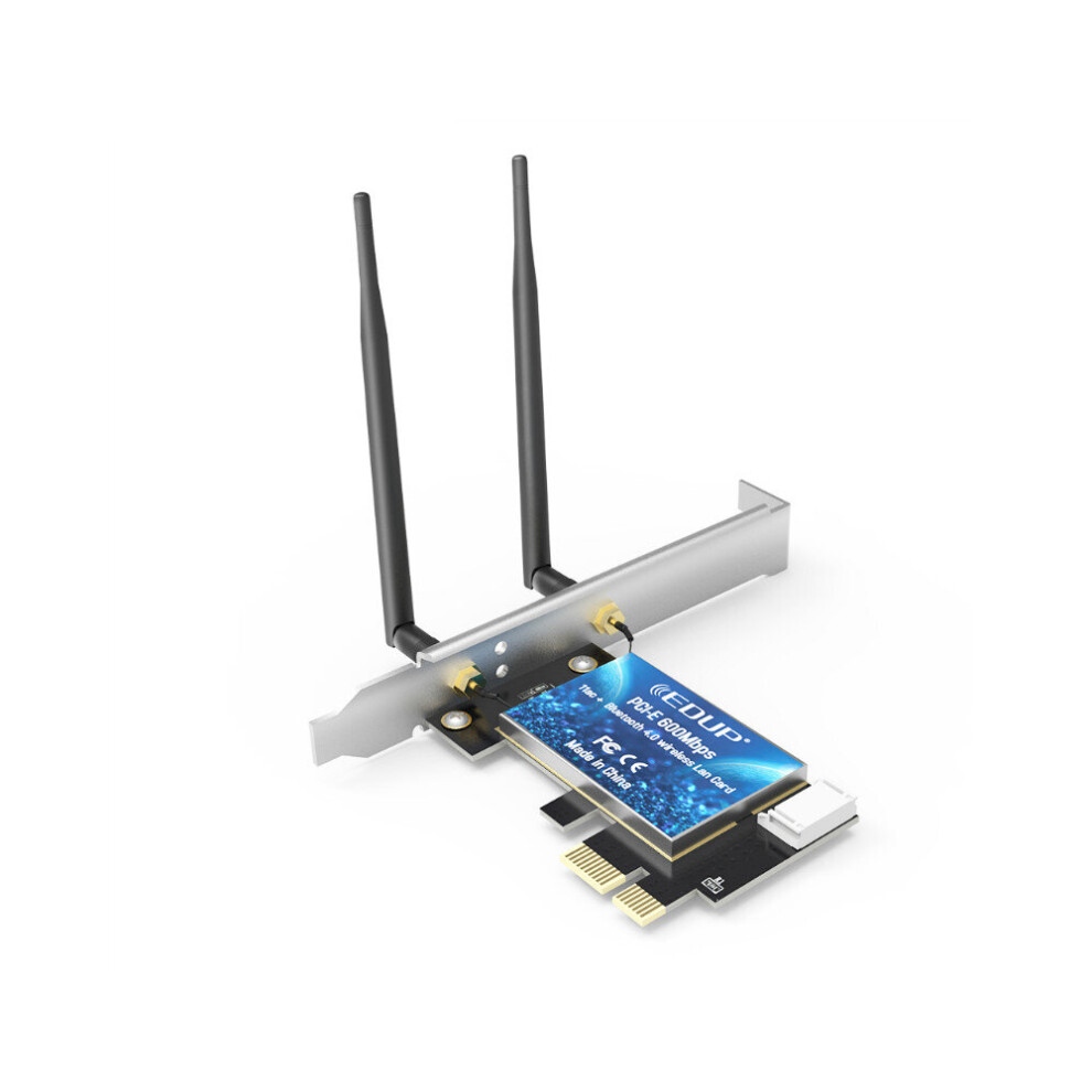 Edup Ep 9619 600Mbps Pci E Network Card Dual Band 2.4G 5Ghz 2*5Dbi Antennas Wireless Wifi Bluetooth4.0 Pci Express Lan Card Adapter For Computer Pc 6901250860564