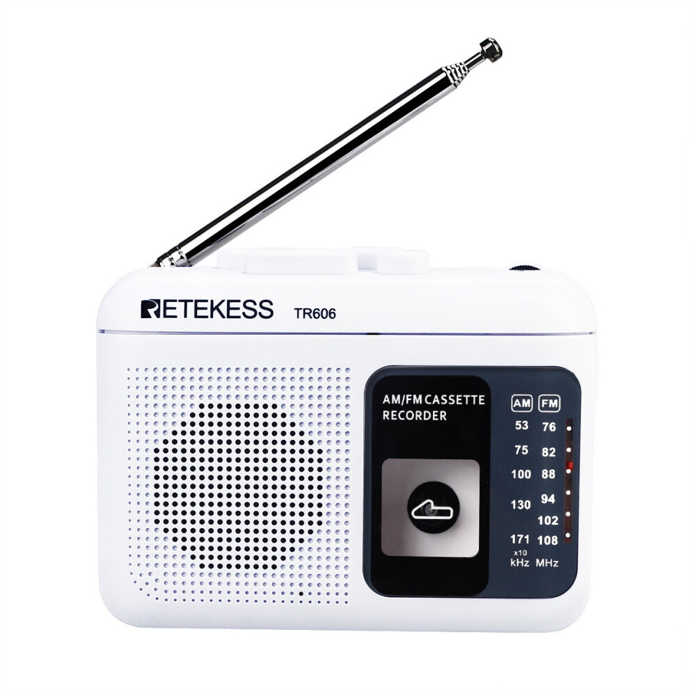 Retekess Tr 606 Fm Am Portable Radio With Cassette Playback Voice Recorder 791335089388
