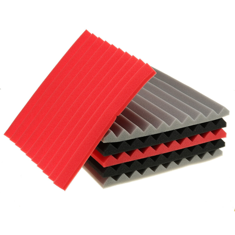 12Pcs Soundproof Foam Panels Noise Reduction Flame Retardant Acoustic Panels Tiles 30*30*2.5Cm For Studio & Ktv Sound Insulation 6900738770708