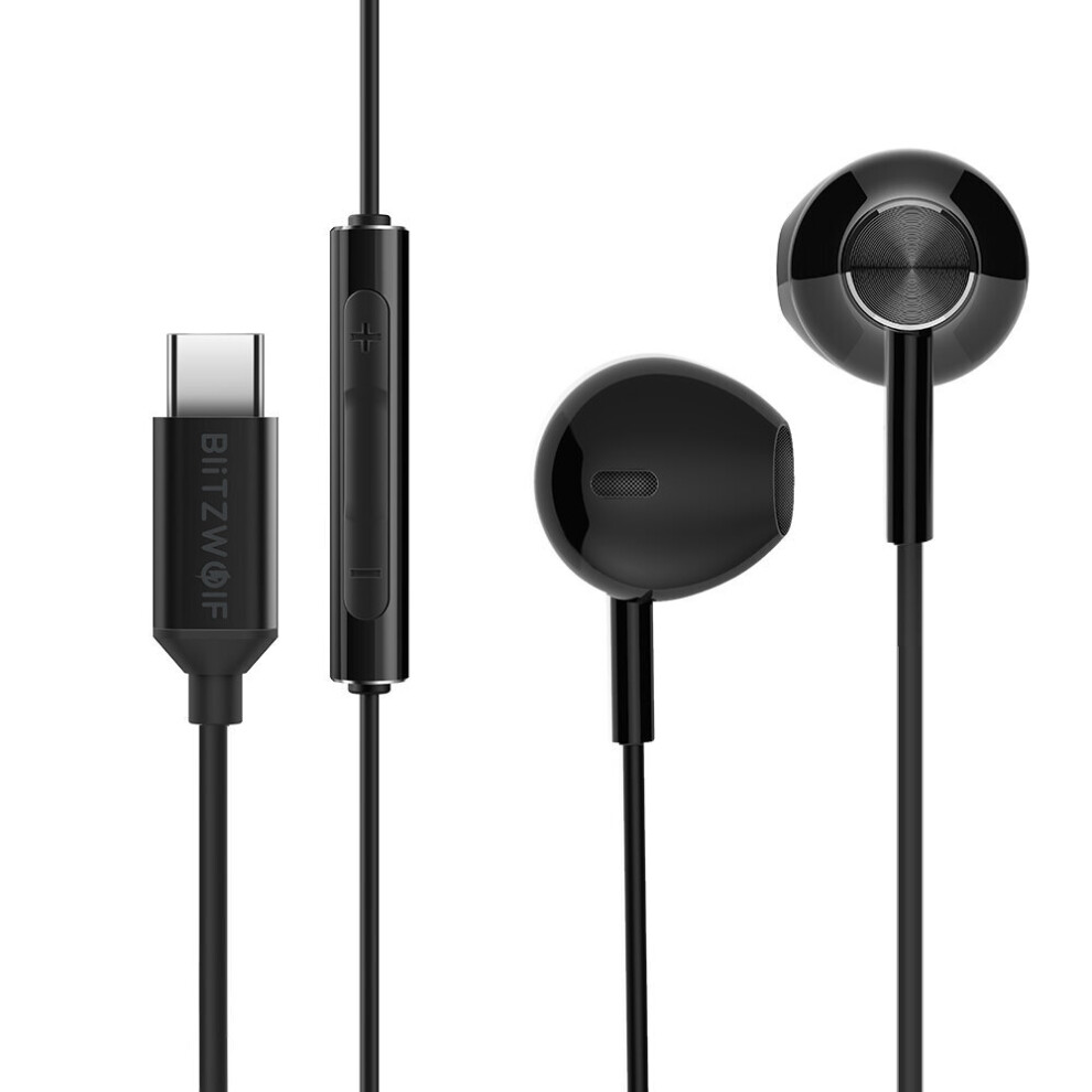 Blitzwolf Bw Es5 Type C Earphone Half In Ear Wired Earbuds Hifi Stereo Gaming Headphone Meeting Headset With Mic 710954510851