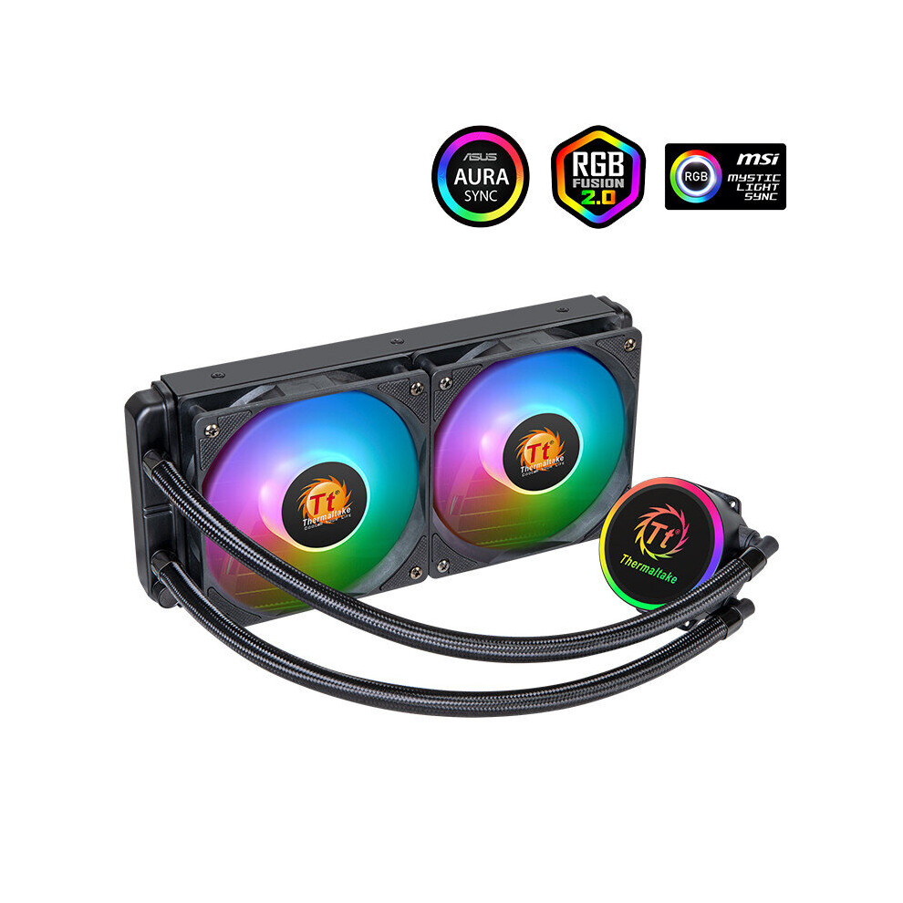Thermaltake 240 Riing Argb Aio Cpu Water Cooler Cooling Radiator For Intel Lga2066 2011 3 2011 1366 115X And Am4 Am3+ Am3 Am2+ Am2 Fm1 Fm2 6901249928831