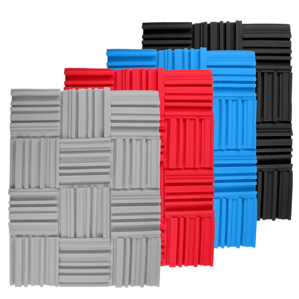 12Pcs Soundproof Foam Panels Noise Reduction Flame Retardant Acoustic Panels Tiles 25*25*5Cm For Studio Ktv Sound Insulation 6900878044509