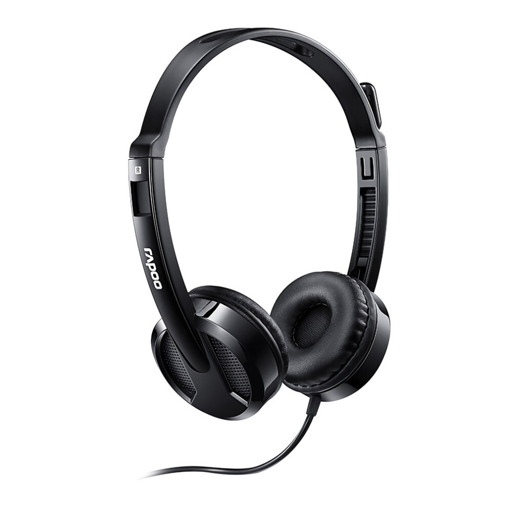 Rapoo H100 Wired Headset Online Class Stereo Headphone With Noise Cancelling Microphone For Speech Online Teaching Call 6900082803138