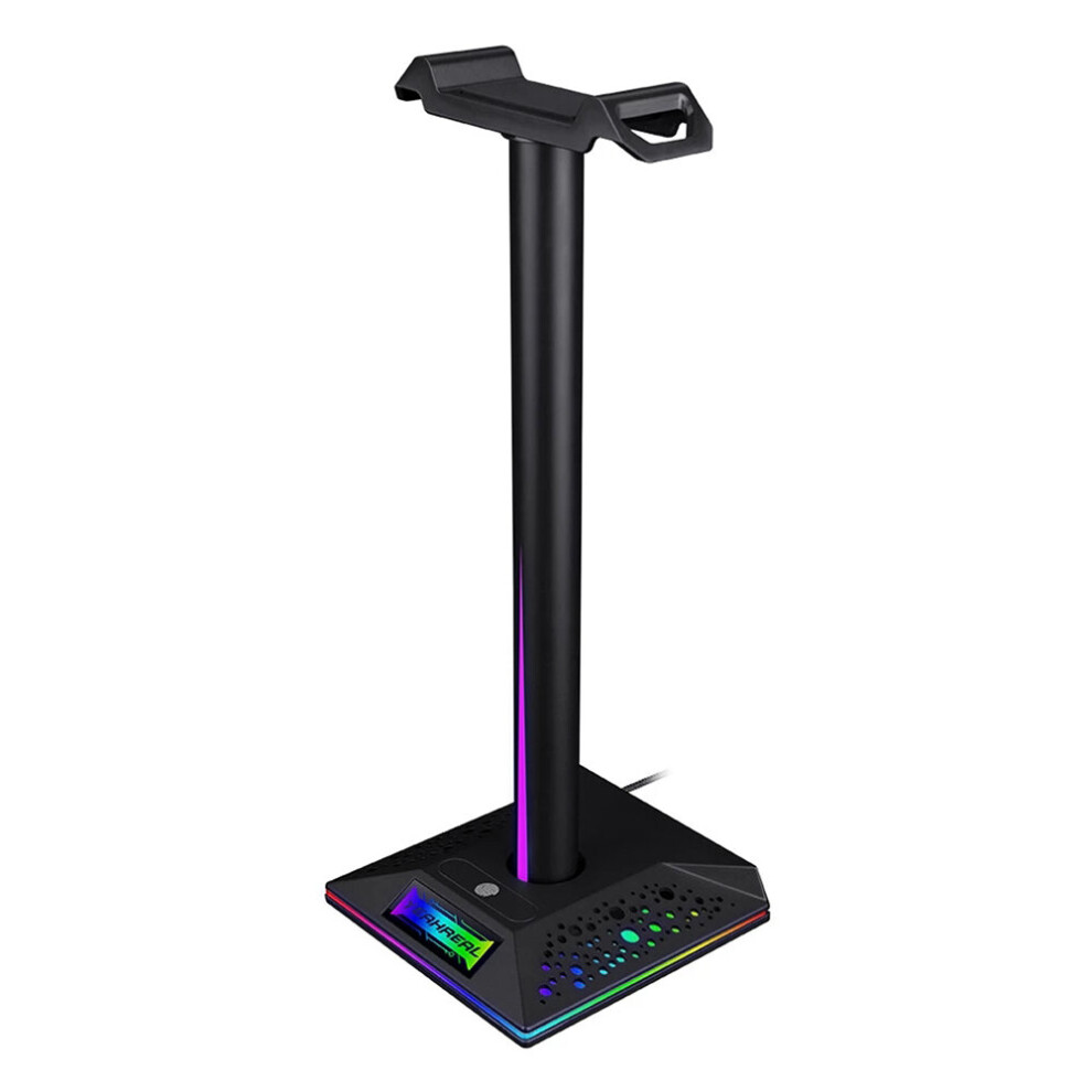 Yeahreal Gaming Headset Stand Dual Usb Port 3.5Mm Audio Port Rgb Touch Control Removable Headphone Stand Holder 622872467486