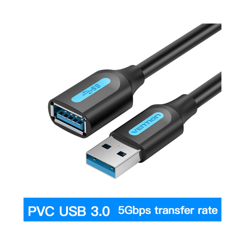 Vention Usb 3.0 Extension Cable Usb 3.0 Male To Female Extender Data Cord For Pc Smart Tv For Ps4 Ssd Black 640187643395