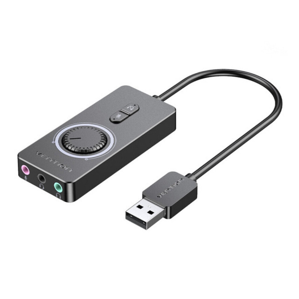 Vention Usb External Sound Card To 3.5Mm Audio Adapter To Earphone Microphone 0.15M 0.5M 1M Black 791377575092