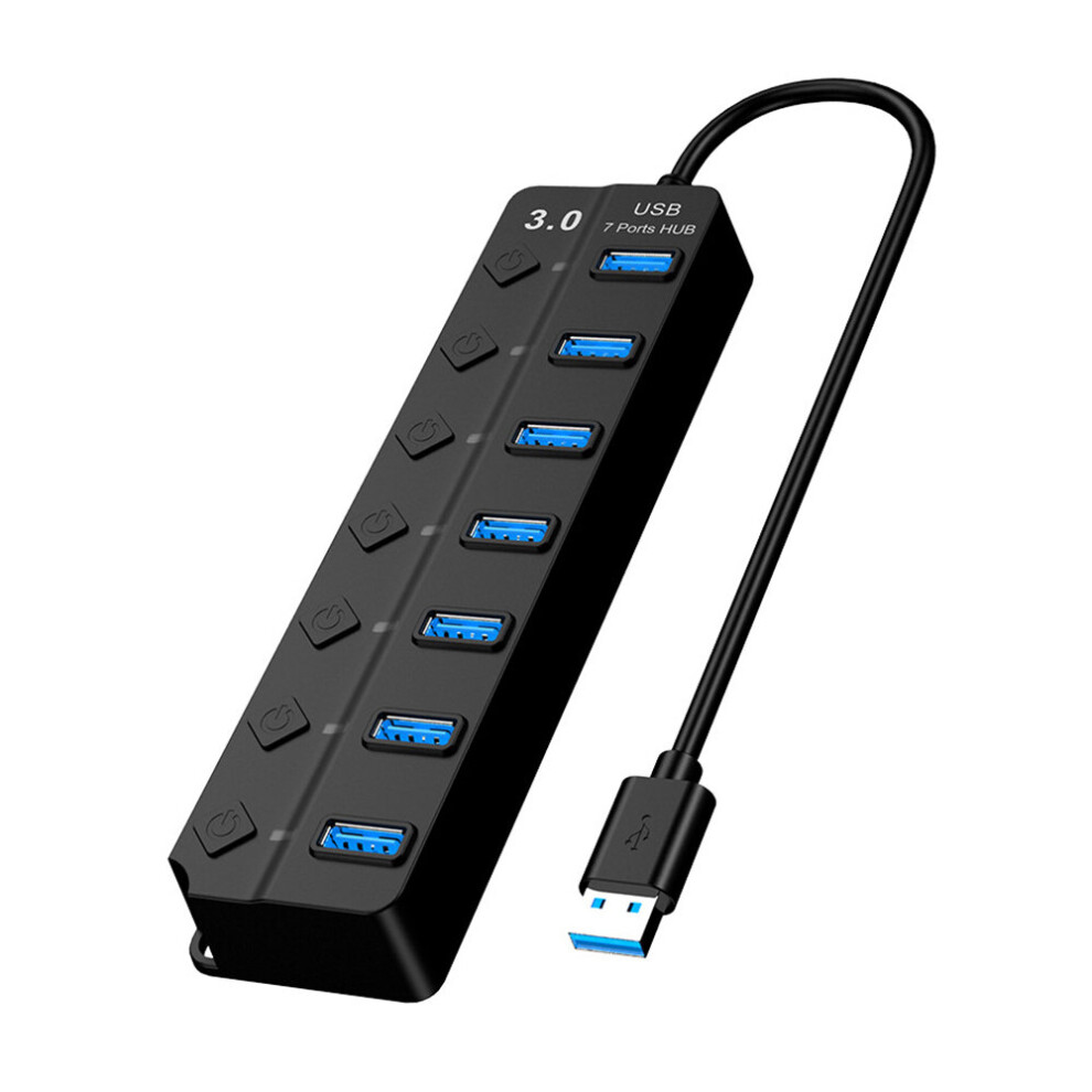7 Potrs Usb Hubs Usb 3.0 Hub With Individual Switches Led Indicator 5Gbps Fast Speed Light 695536201726