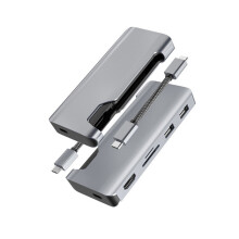 7 in 1 USB Hub Type C Laptop Expansion Hub HDMI Compatible Port Gigabit Ethernet Port SD TF Card Slot For Laptop Smartphone Tablet