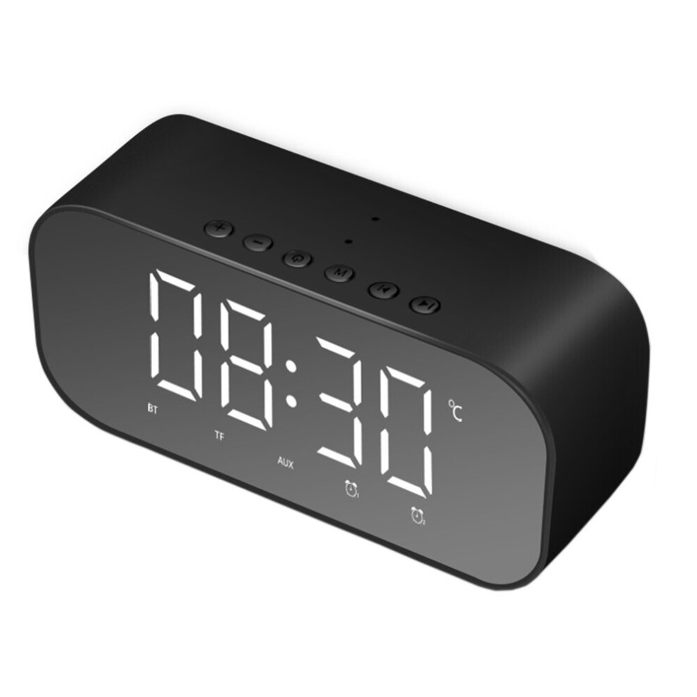 Yayusi S5 Mini Wireless Bluetooth Speaker Dual Alarm Clock Led Display Mirror Tf Card Subwoofer With Mic 6900063920663