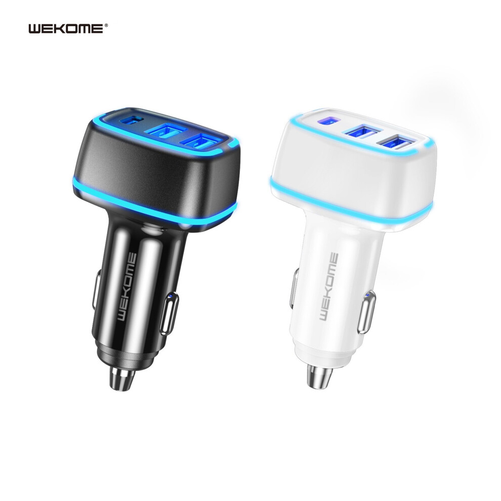 Wekome Wp C34 Qc3.0 18W+Pd20w Three Ports Fast Charging Car Charger Adapter For Iphone Xiaomi Huawei Black/White 6900088933891