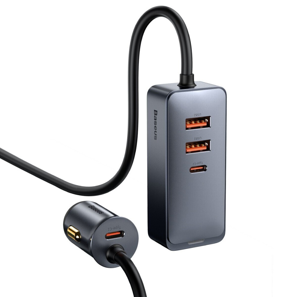 Baseus 120W 4 Port 2 Usb + 2 Type C Car Charger Pps Pd Qc3.0 Fcp Afc Fast Charging 1.5M Long Cable 8718444084112