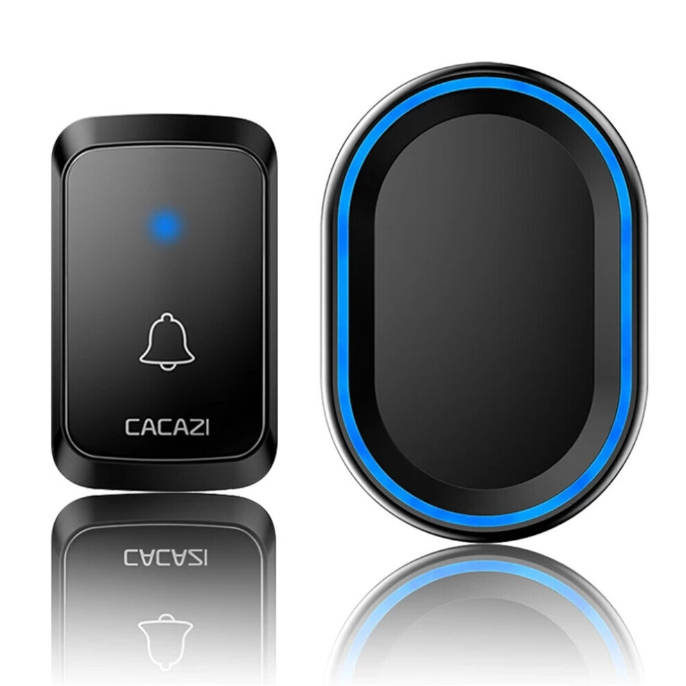 CACAZI A80 Wireless Doorbell 300M Remote Waterproof Door Ring Bell 60 Chimes 5 Volume 0 110DB US EU Plug Door Bell