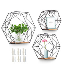 Hexagon Wall Mounted Shelf Nordic Storage Rack Bookshelf Decorations Display Stand Organizer for Home Office Furniture Decor