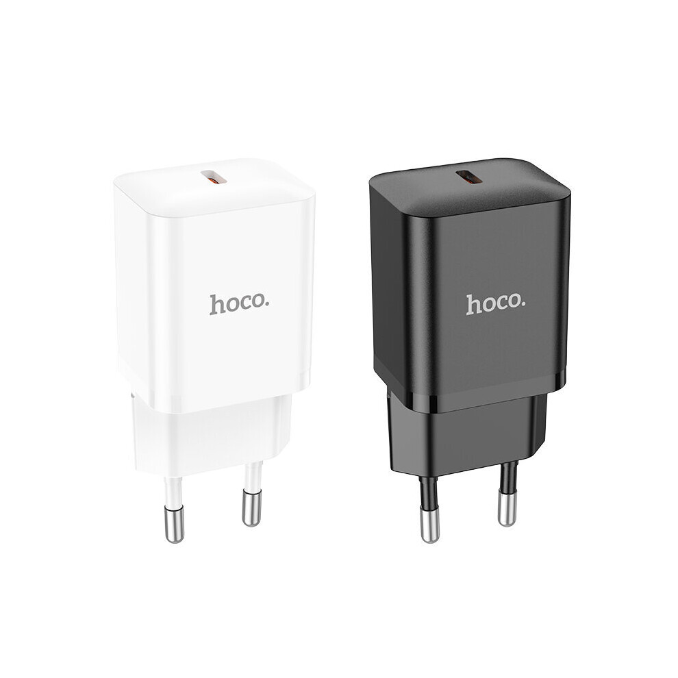 Hoco N27 20W 1 Port Usb Pd Charger Pd20w Fast Charging Wall Charger Adapter Eu Plug For Iphone14 Pro For Huawei P50 For Xiaomi Mi 10 Black/White 6900943911903