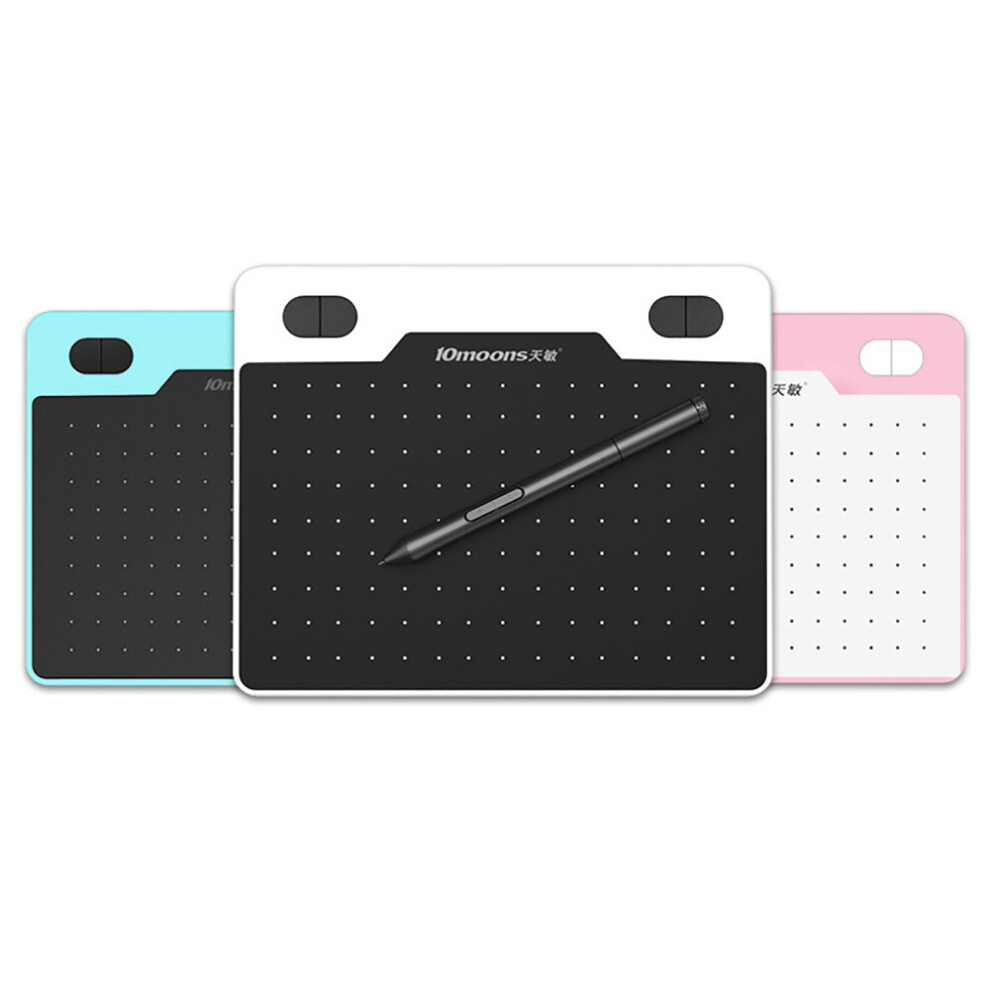 10Moons T503 5Inch Graphic Tablet Drawing Board 8192 Pressure 233Pps 5080Lpi Digital Tablet For Mac Pc Android Phone Tablet White/Blue/Pink 6900085392295