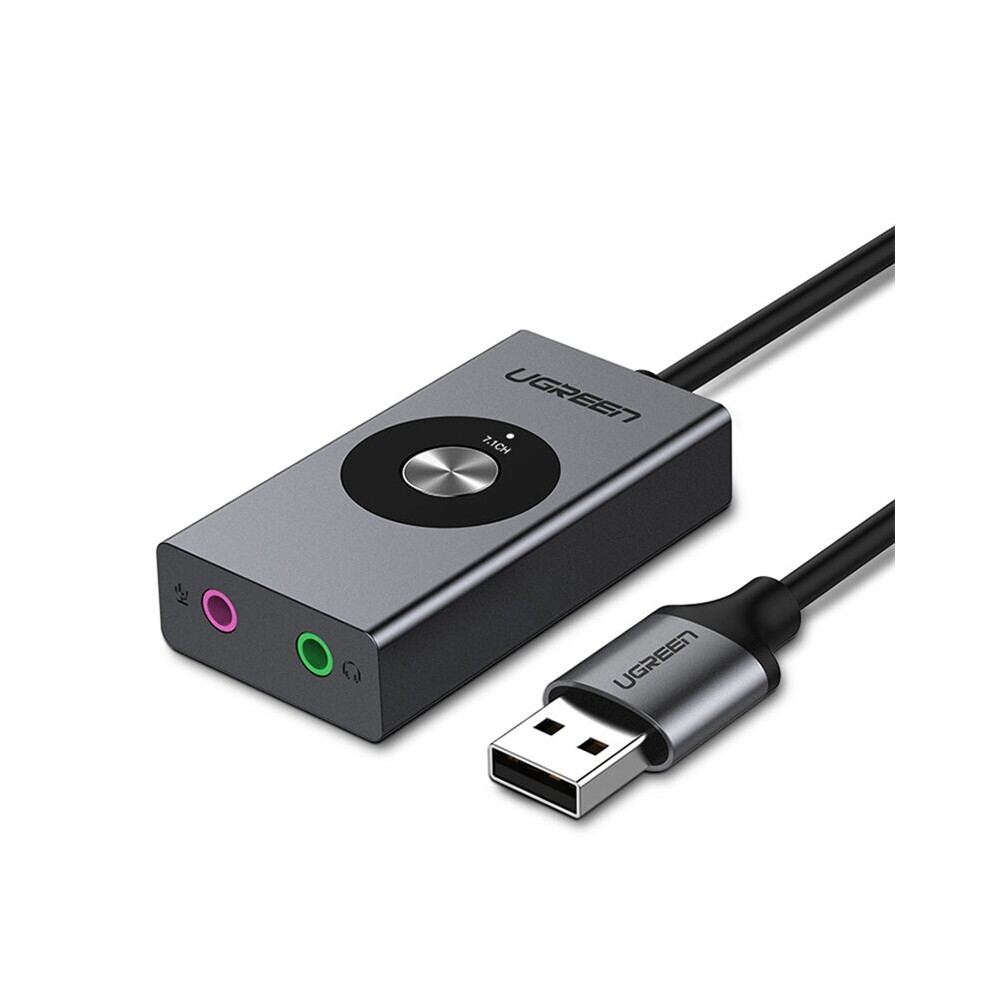 Ugreen Cm190 Usb7.1 Channel External Sound Card Stereo Micphone Earphone Headset Adapter 6906139895347