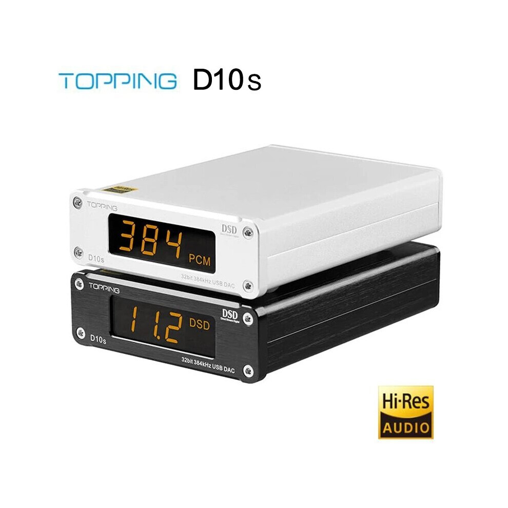Topping D10s Mini Digital Usb Dac Xmos Xu208 Es9038q2m Pcm384khz Dsd256 Hifi Audio Decoder Black/Silver 772672128893