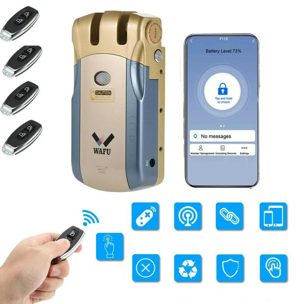 Wafu Wf 010 Wifi Tuya App Smart Lock Wireless Electronic Door Lock Phone Control Invisible Lock Remote Control Indoor Touch Locks 6900913025128