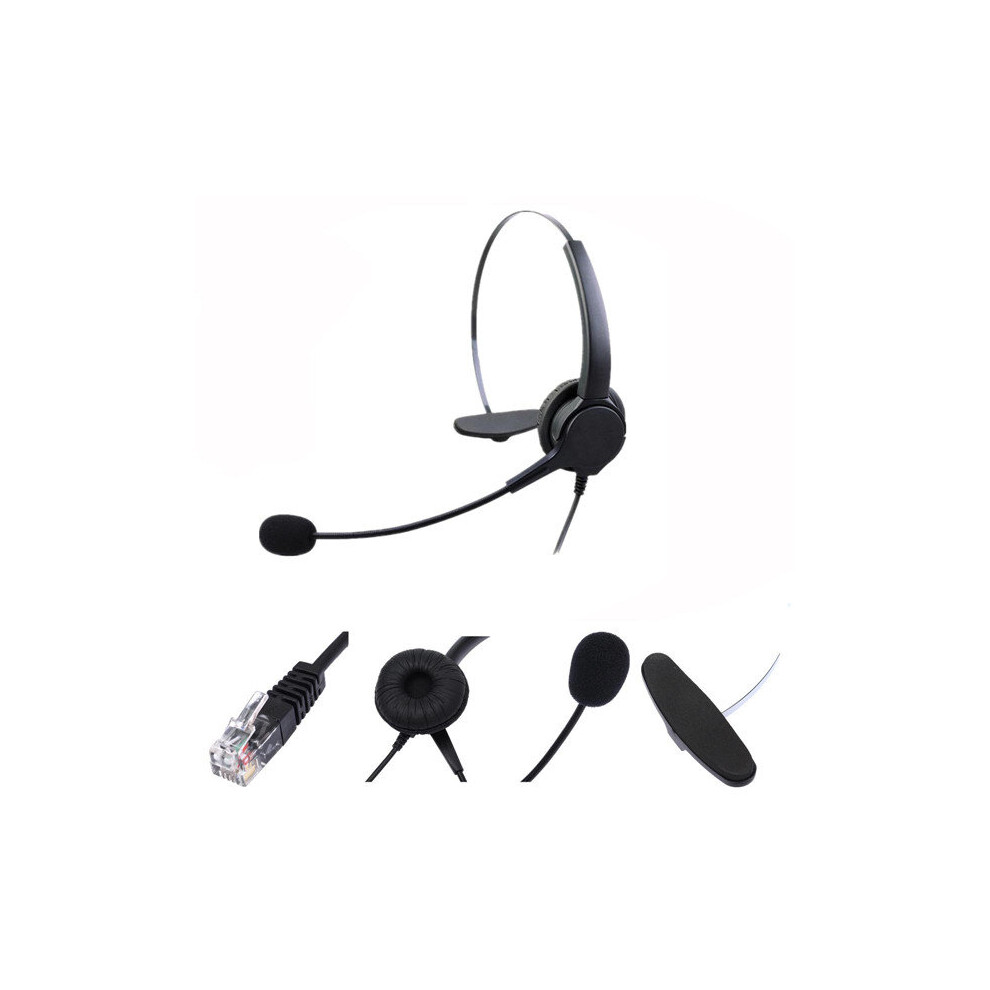 Rj11 Telephone Headset Noise Cancelling Microphone Earphone Headphone For Desk Phones 713382764964