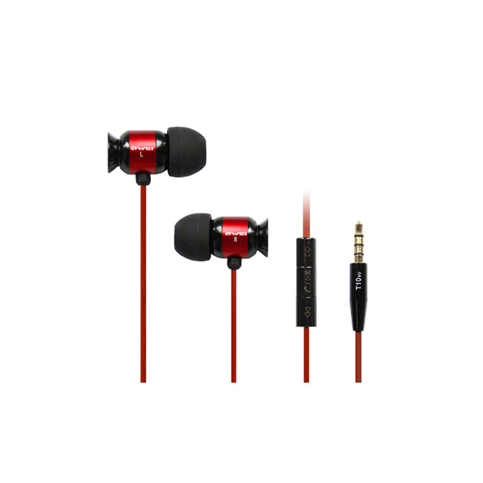 Awei Es T10vi Hifi Earphone Headset With Remote Mic For Cell Phone Red/Green 602802536338