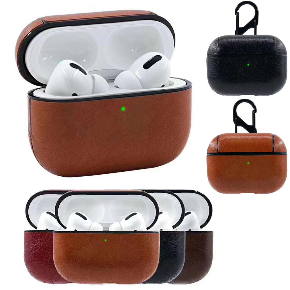 Bakeey Luxury Pu Leather Shockproof Earphone Storage Case With Keychain For Apple Airpods 3 Airpods Pro 2019 789559184729