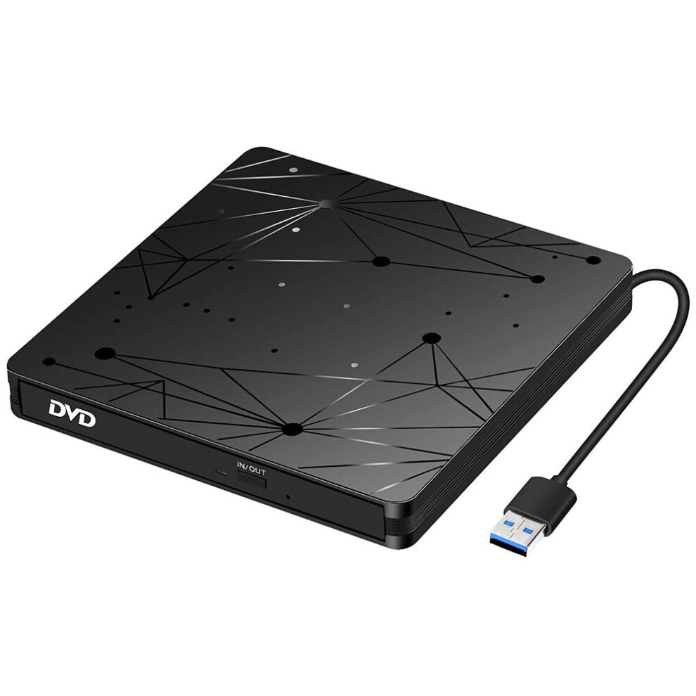 External Optical Drive Portable USB 3.0 DVD CD Drive CD DVD Burner Player RW Drive for PC Windows XP  2003  Vista  7 8, Linux, Mac System