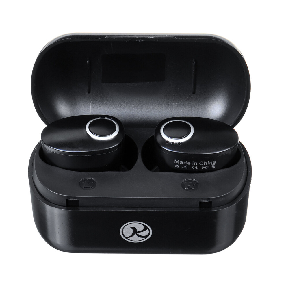 Dual Dynamic Headset Tws Bluetooth 5.0 Hi Fi Stereo Bass Bilateral Call Ipx6 Waterproof Sports Earphone With Charging Case Black 710954518789