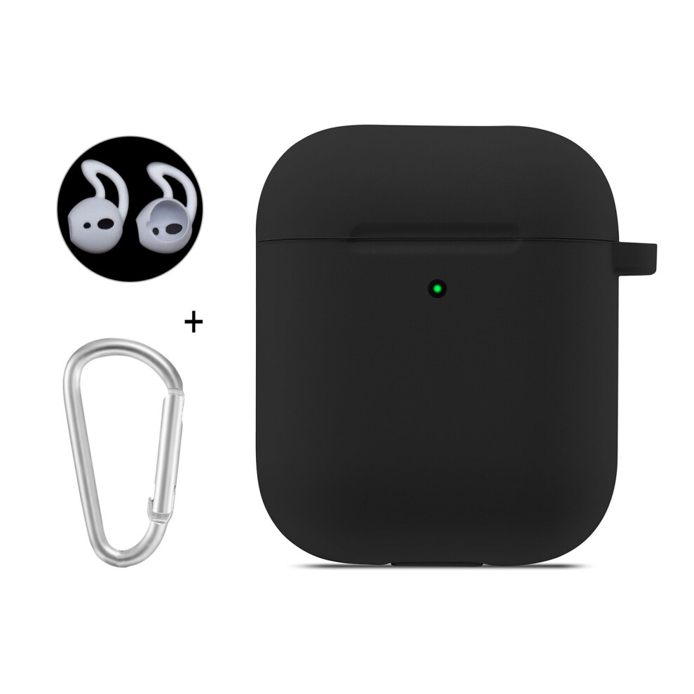 Enkay Dustproof Earphone Silicone Protective Case + Ear Tips + Anti Lost Hook For Apple Airpods 1 & Apple Airpods 2 Black/White/Red 190268021593