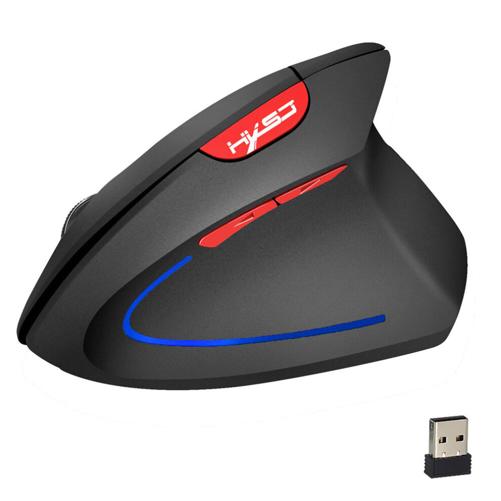 Hxsj T22 2.4G Wireless Rechargeable Vertical Mouse 2400Dpi 6 Buttons Optical Gaming Mouse For Computer Pc Gamer 098841954538