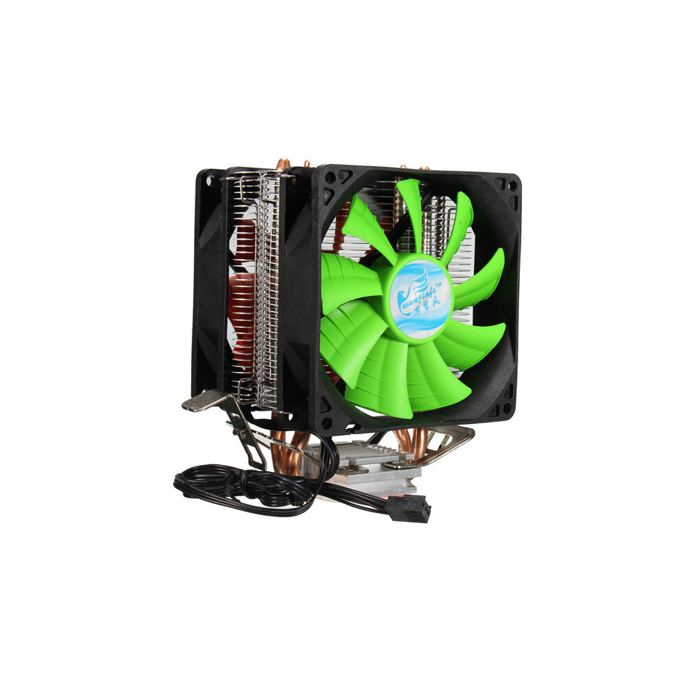 3 Pin Dual Fan Cpu Cooler Heat Sink For Intel Lga775 1150 1155 Amd Am2 Am2+ Am3 910160429064