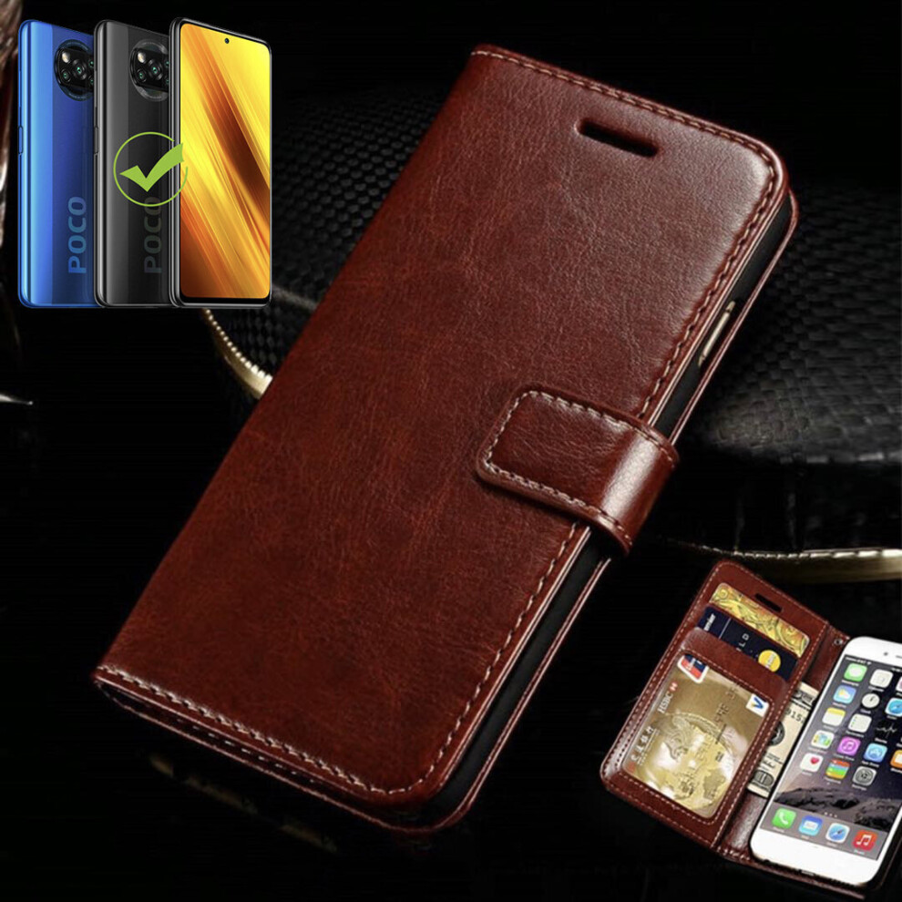 Bakeey For Poco X3 Pro Poco X3 Nfc Case Magnetic Flip With Multiple Card Slot Foldable Stand Pu Leather Shockproof Full Cover Protective Case Non 6900076872096