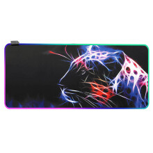 Rubber Lion Theme RGB Mouse Pad Wired Large Mouse Pad Desktop Mat for Home Office