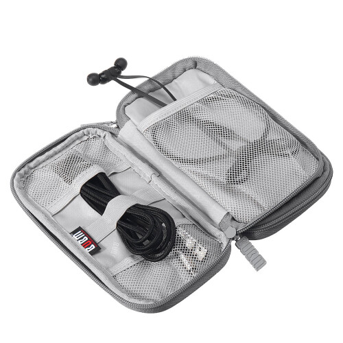 Waterproof Nylon Double Layer Data Cable Charging Treasure Storage Bag Cable Bag Case Organizer Earphone Bag 1